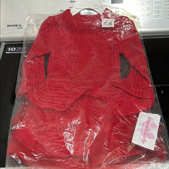 Girls 24 month sweater dress tutu tulle one piece skirt Christmas valentines - Picture 2 of 4